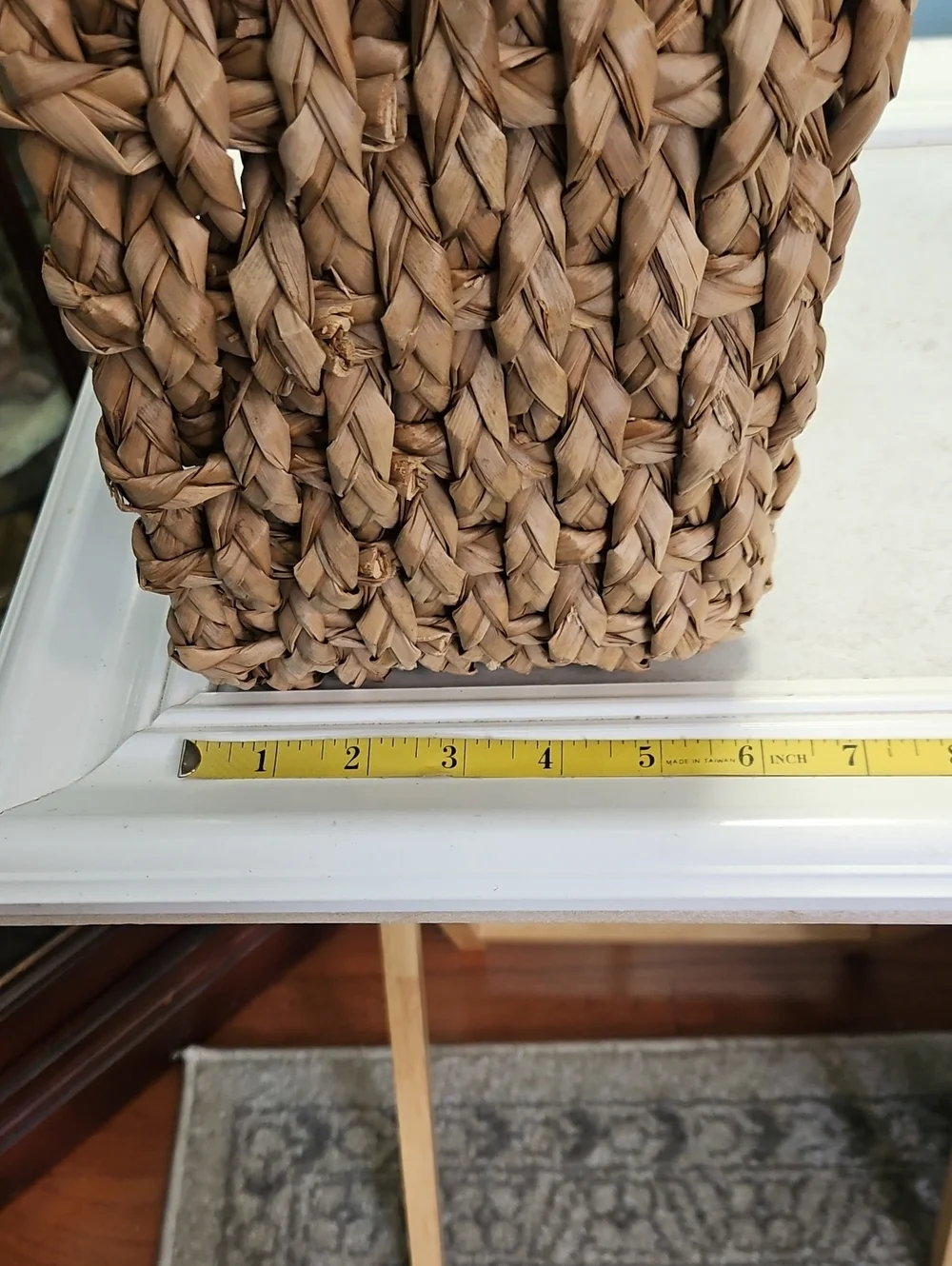 Woven Natural and Pastel Rectangular Storage Basket Set